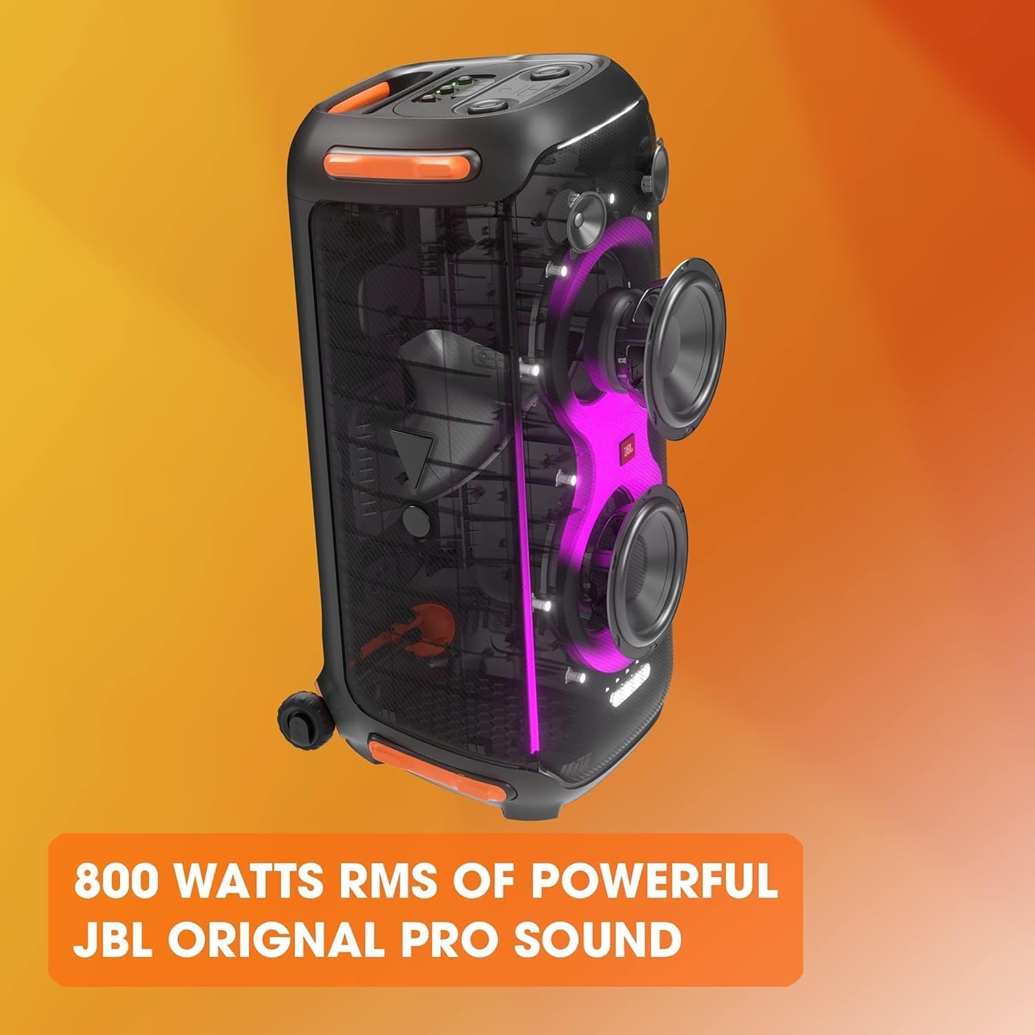 JBL PartyBox 710 - Schwarz – Trag - und rollbarer Bluetooth Party-Lautsprecher mit Lichteffekten – Spritzwassergeschützte, mobile Musikbox – Bild 30