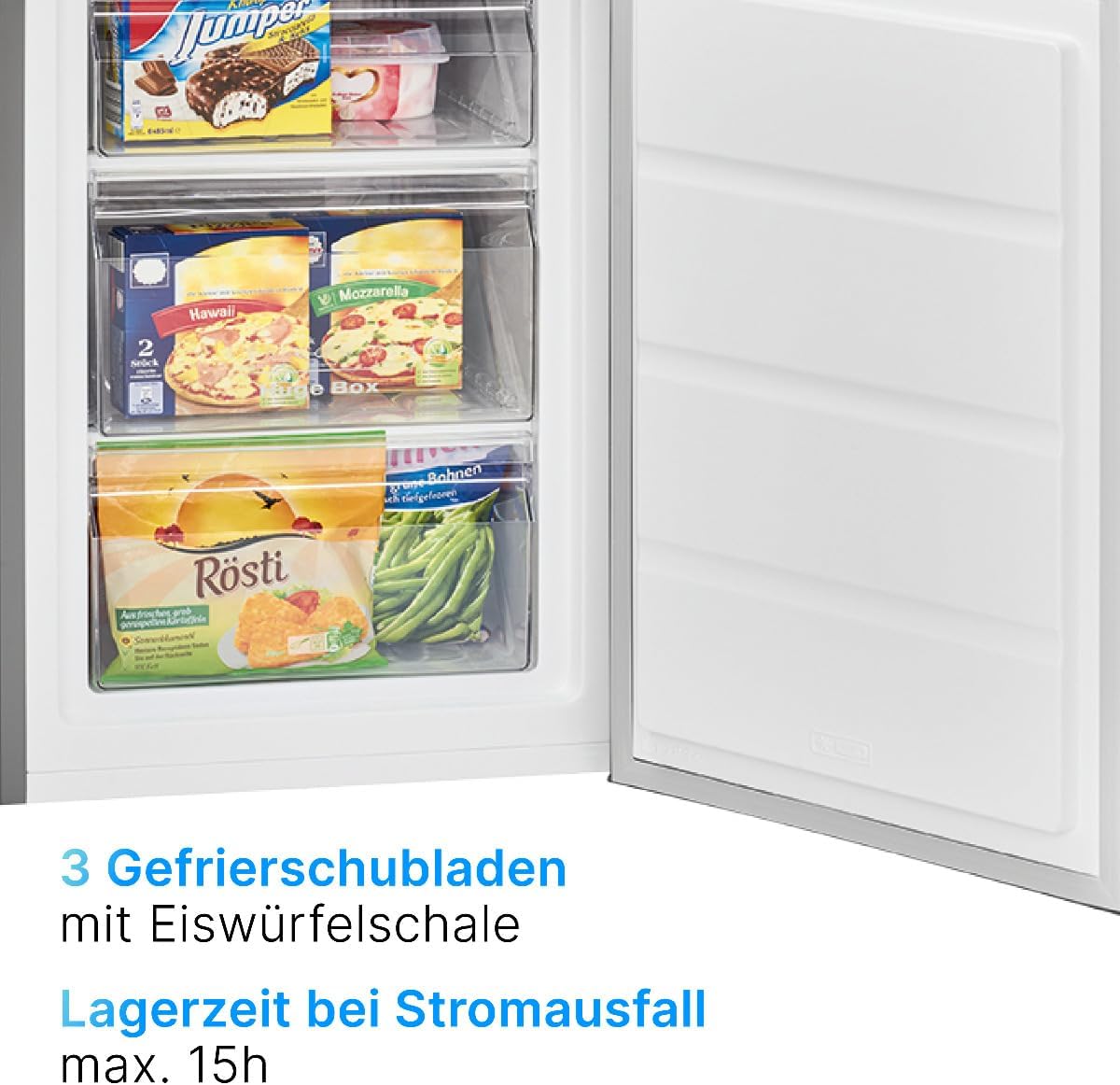 Bomann® Gefrierschrank 87L | Gefrierschrank klein mit Temperaturbereich ≤ -18°C | 3 Schubladen | Tiefkühlschrank mit wechselbarem Türanschlag | Freezer Tiefkühlschrank klein GS 7253 weiß – Bild 21