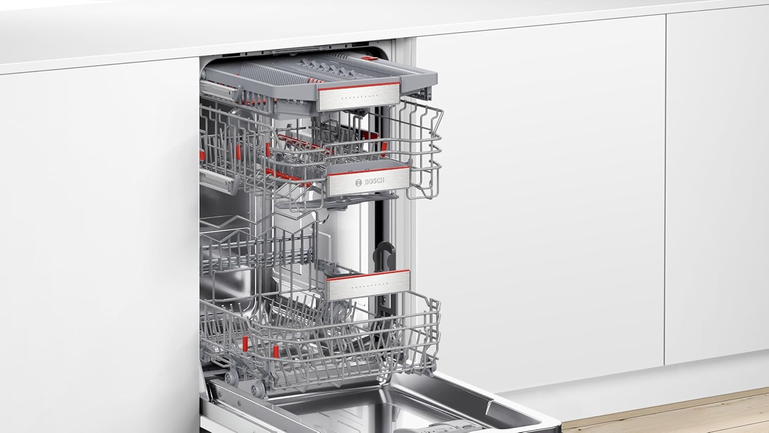 Bosch SPV2IKX10E Serie 2 Smarter Geschirrspüler vollintegriert, 45 cm breit, Besteckkorb, Extra Trocknen auf Knopfdruck, InfoLight roter Lichtpunkt am Boden, AquaStop Schutz gegen Wasserschäden, Weiß – Bild 94