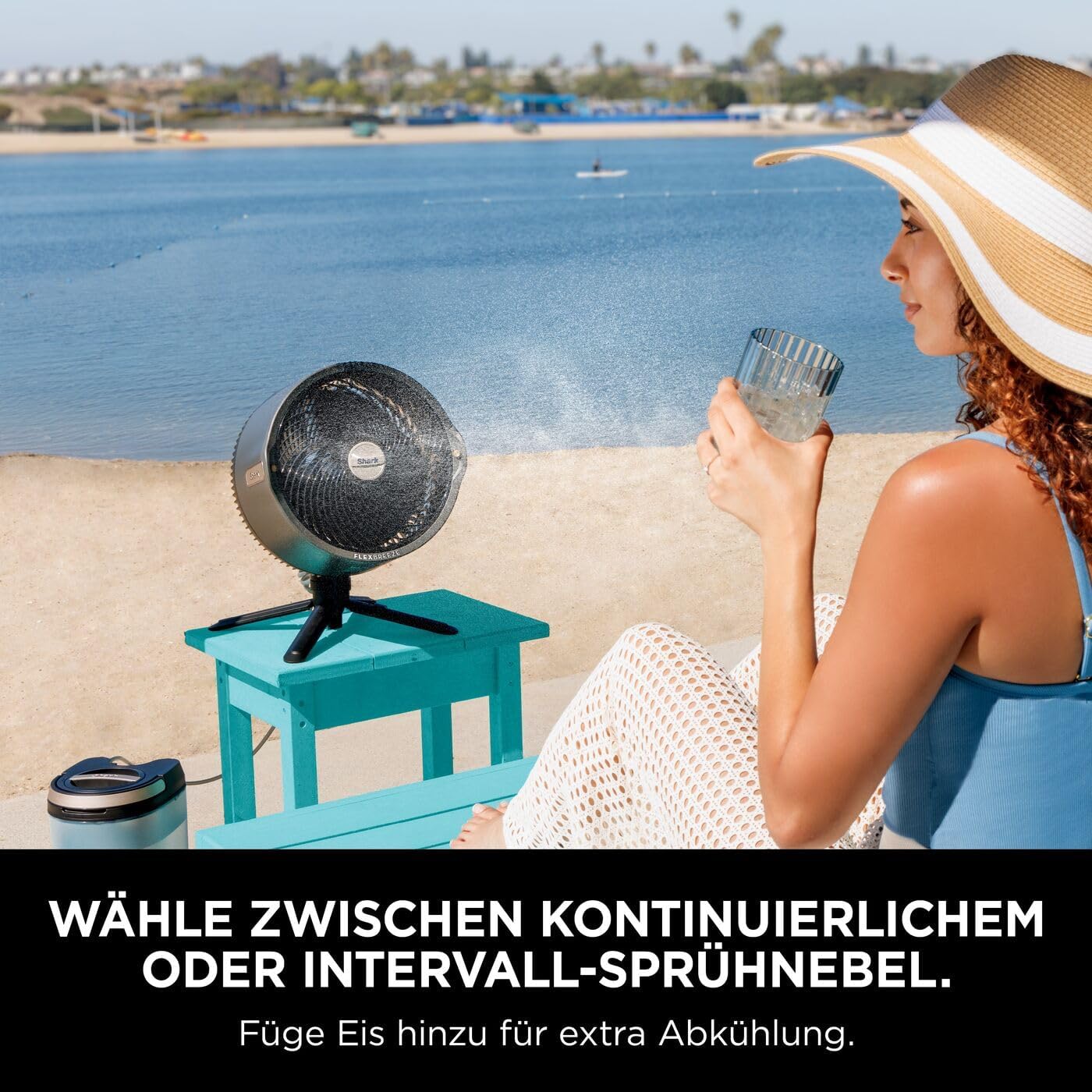 Shark FlexBreeze Ventilator Leise, Hybrid Ventilator Kabelgebunden & Kabellos, Tragbar, für Innen- und Außenbereich, UV- & Wasserbeständig, Ultraleistungsstark, Ultraleise, Weiß FA220EU – Bild 24