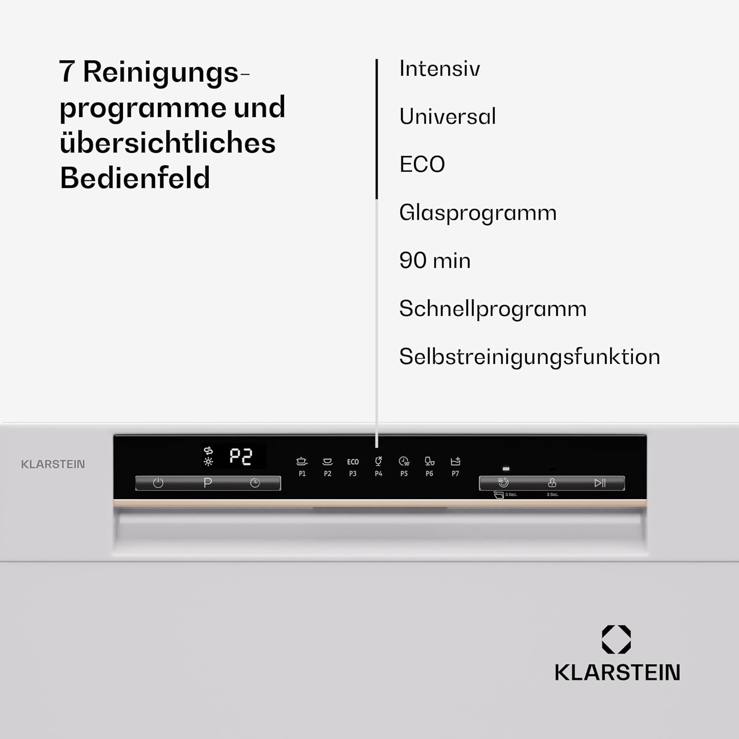 Klarstein ia 8 - Spülmaschine, Geschirrspüler, Freistehend, Teilintegriert, F, 55 cm breit, 8 Maßgedecke, 6 Programme, Aquastop, silber – Bild 53