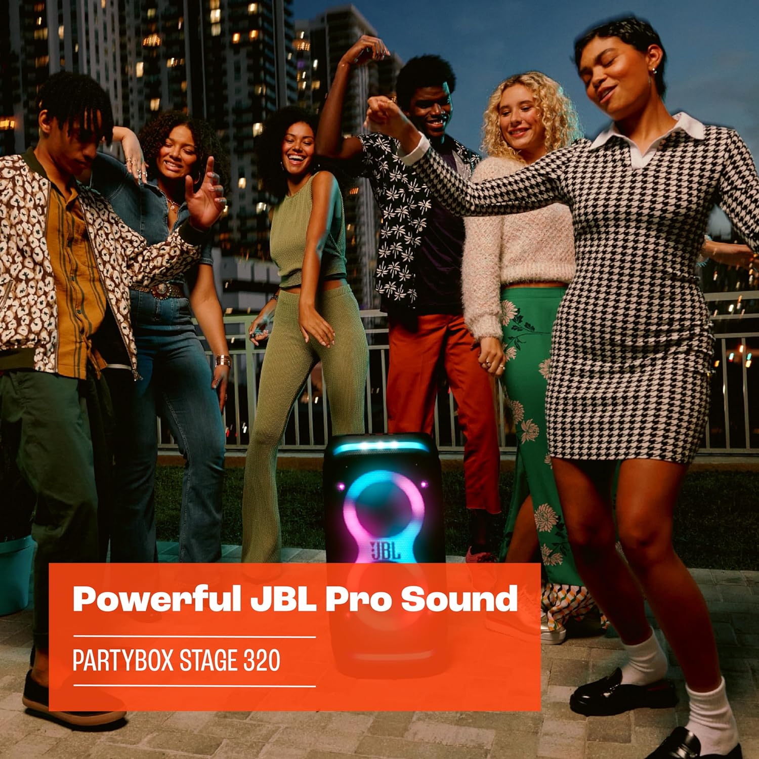 JBL Partybox Stage 120 in Schwarz – Tragbare Bluetooth-Lautsprecher-Box mit JBL Pro Sound, Lichtshow, KI-Sound-Boost und Teleskopgriff – 12 h Laufzeit – Bild 6