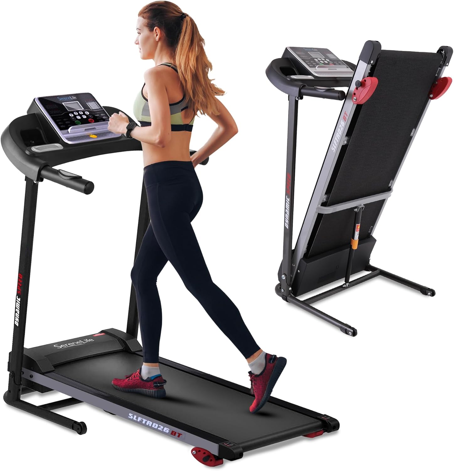 SereneLife Laufband für zuhause - Walking Pad klappbar, Running pad, mit LED-Anzeige,Treadmill for Home, Bluetooth App Sync, Digital Fitness, Walkpad mit Steigung, bis zu 10km/h – Bild 2