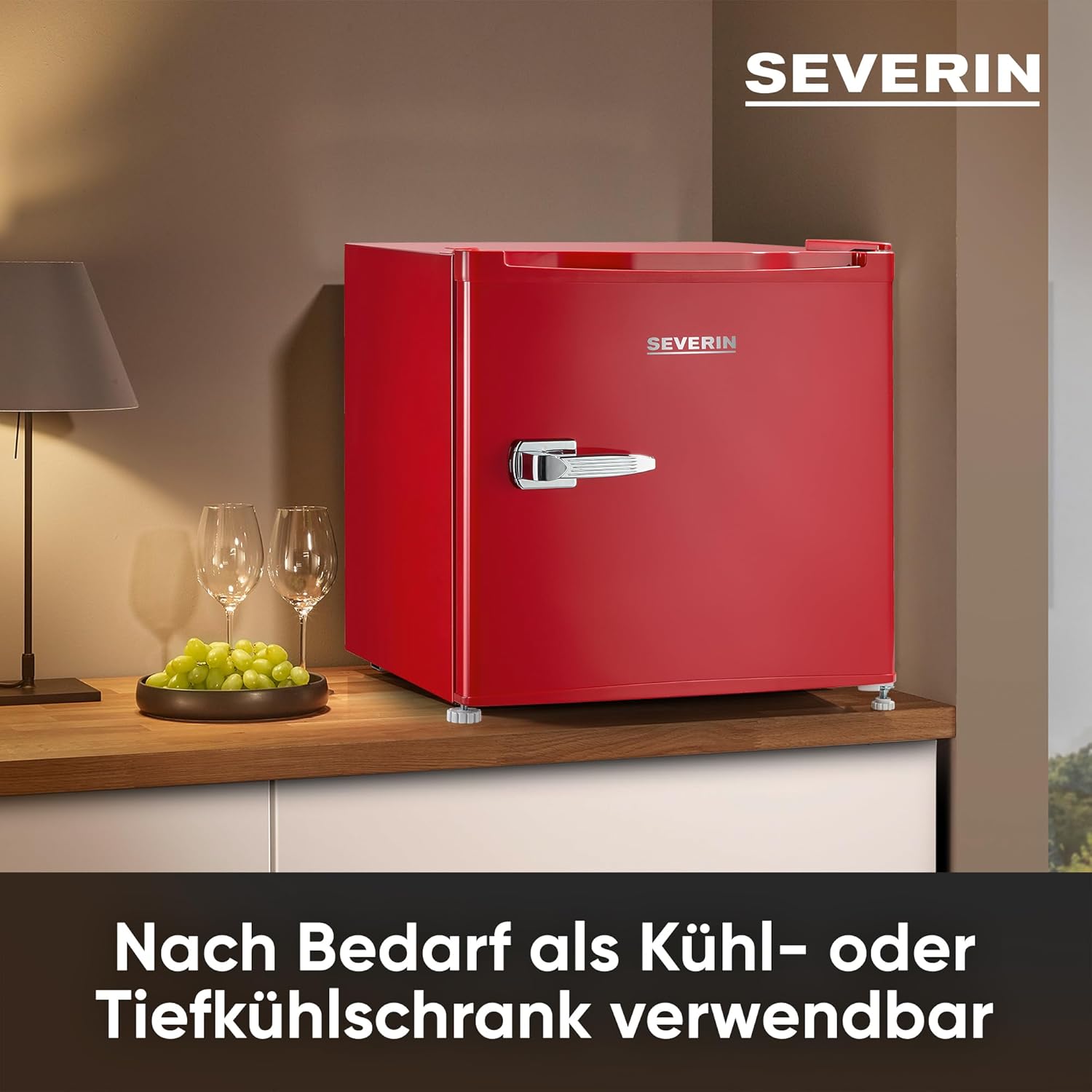 SEVERIN Retro Mini Kühl-/Gefrierbox (31 l), Gefrierschrank klein, Minikühlschrank mit flexibler Temperaturregelung, Tischkühlschrank, schwarz, GB 8880 – Bild 9