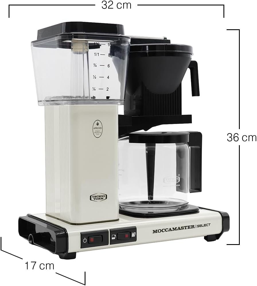 Moccamaster KBG Select, Kaffeemaschine, Retro Kaffeemaschine, Filterkaffee, Off-White, 1.25L – Bild 68