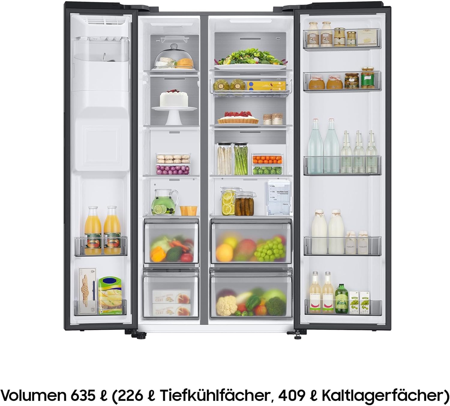 Samsung Side-by-Side-Kühlschrank mit Gefrierfach, 178 cm, 635 l, AI Energy Mode, Wasser- und Eisspender, No Frost+, Premium Black Steel, RS6GA854CB1/EG – Bild 22