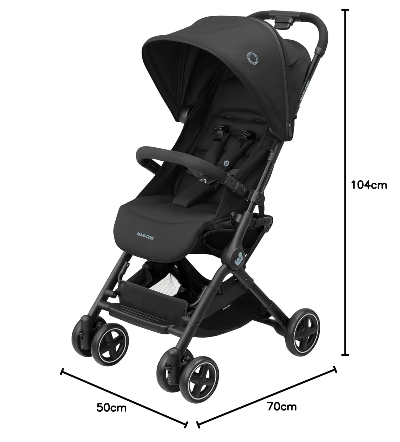 Maxi-Cosi Lara2 Baby Kinderwagen, 0–4 Jahre, 0–22 kg, federleichter, kompakter Buggy, 3 Liegepositionen, flache Liegeposition, klein zusammenklappbar, Schultergurt, Essential Graphite – Bild 49