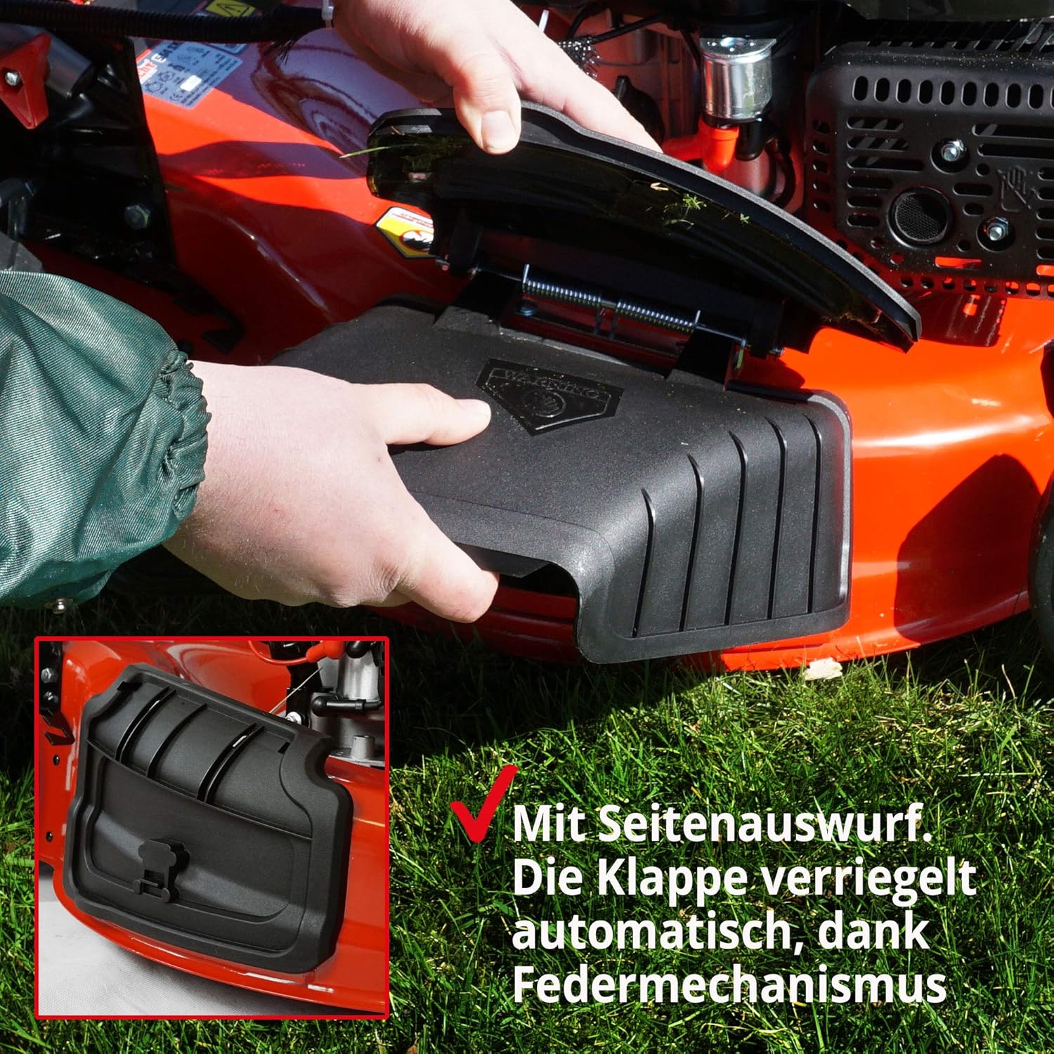 HECHT 5-IN-1 Benzin Rasenmäher – leistungsstarker 4 Takt Eco Motor 4,4 kW (6,0 PS) – Elektrostart – 53 cm Schnittbreite – 75 l Fangkorb – Radantrieb – patentierte Räder – Mulchmäher – Bild 4