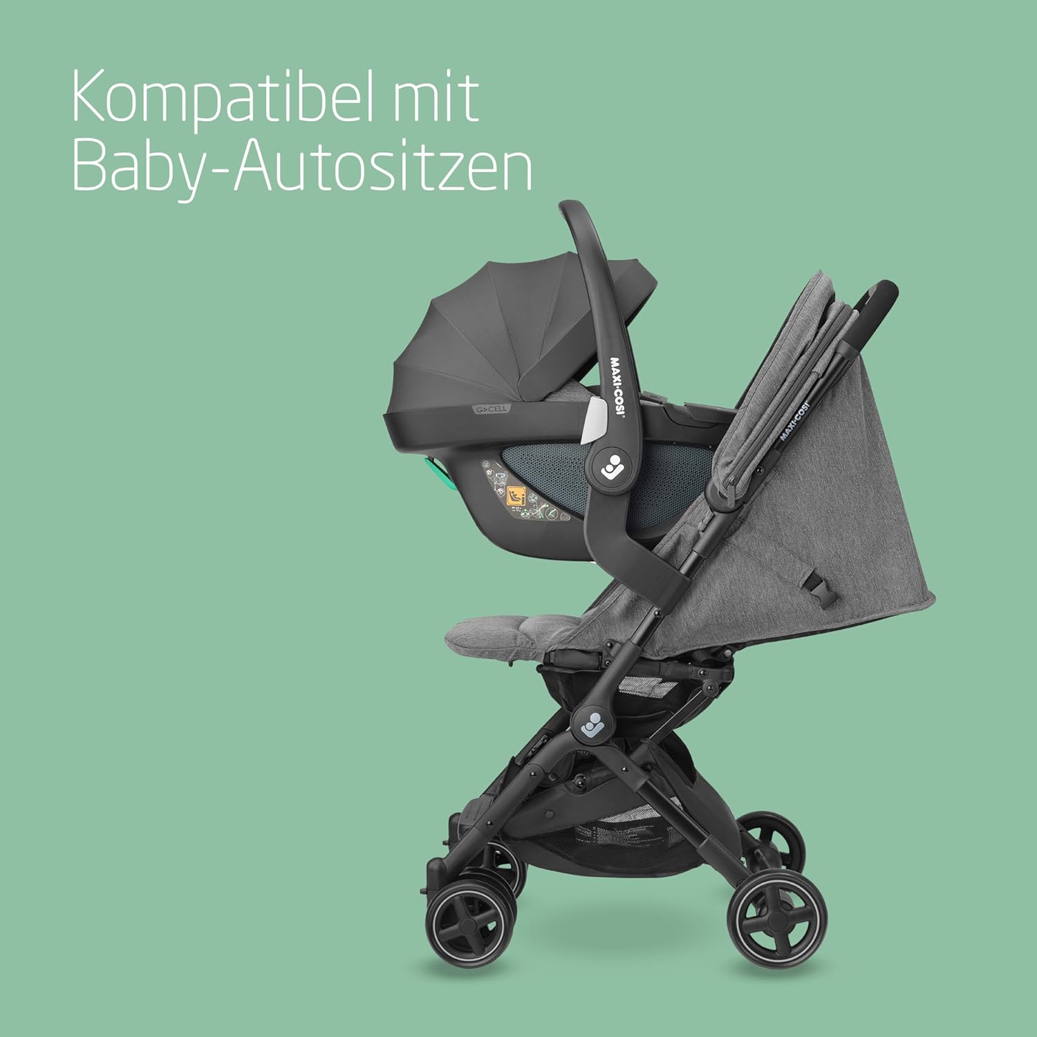 Maxi-Cosi Lara2 Baby Kinderwagen, 0–4 Jahre, 0–22 kg, federleichter, kompakter Buggy, 3 Liegepositionen, flache Liegeposition, klein zusammenklappbar, Schultergurt, Essential Graphite – Bild 41