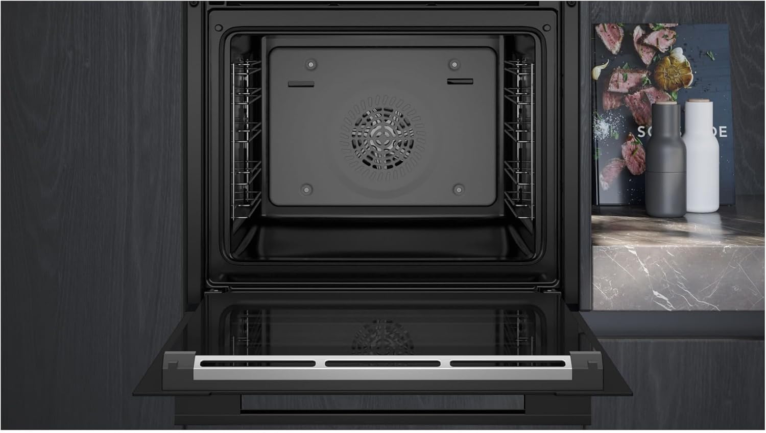 Siemens HB778G3B1,Q700 Smarter Einbau-Backofen, 60 x 60 cm, Made in Germany, Pyrolyse & Hydrolyse Selbstreinigung, Bratenthermometer, Air Fry, Backautomatik, Farbiger Touchscreen, 4D Heißluft, Schwarz – Bild 73