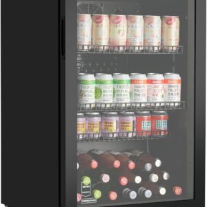 METRO Professional Mini-Kühlschrank GPC1088, 88 L, 1.052 kWh/24h, 3 Edelstahl-Drahtböden, schwarz