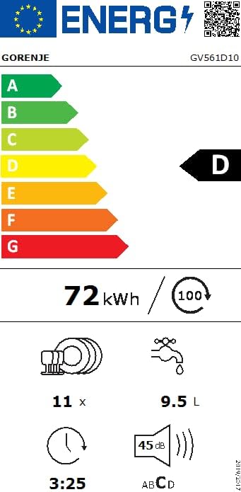 Gorenje GI 520 E15X Teilintegrierbarer Geschirrspüler / 45cm / 9 Maßgedecke / 5 Programme / 1h Reinigungsprogramm / höhenverstellbarer Oberkorb / vollständiger Überlaufschutz, Eingebaut, Edelstahl – Bild 33