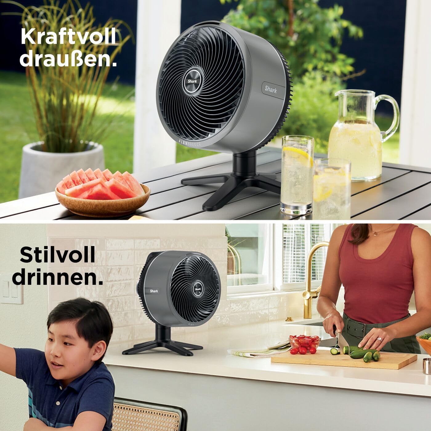 Shark FlexBreeze Ventilator Leise, Hybrid Ventilator Kabelgebunden & Kabellos, Tragbar, für Innen- und Außenbereich, UV- & Wasserbeständig, Ultraleistungsstark, Ultraleise, Weiß FA220EU – Bild 43