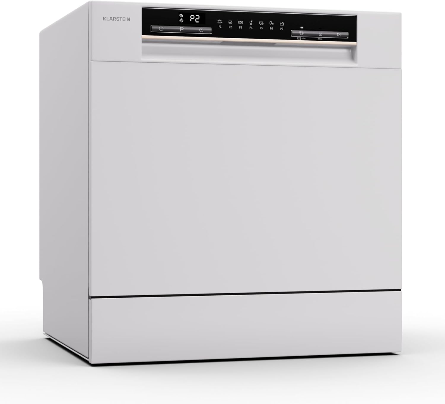 Klarstein ia 8 - Spülmaschine, Geschirrspüler, Freistehend, Teilintegriert, F, 55 cm breit, 8 Maßgedecke, 6 Programme, Aquastop, silber – Bild 4