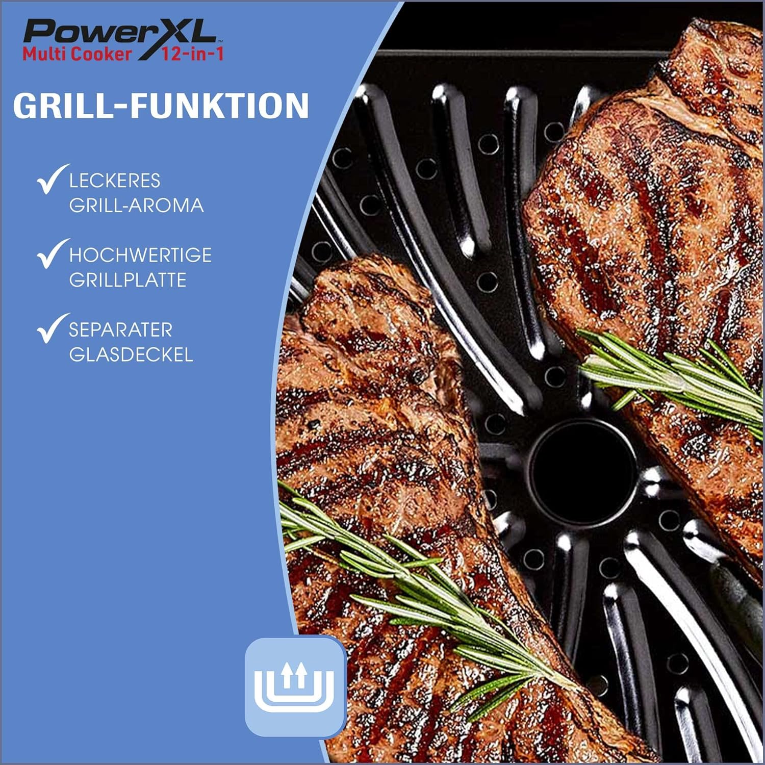 PowerXL MultiCooker - 12 in 1 Multikocher mit Warmhaltefunktion - Heißluftfritteuse, Backofen, Bratpfanne, Reiskocher uvm. - 5,7 Liter Fassungsvermögen - 12 Kochprogramme - Airfryer - Kaloriensparend – Bild 7