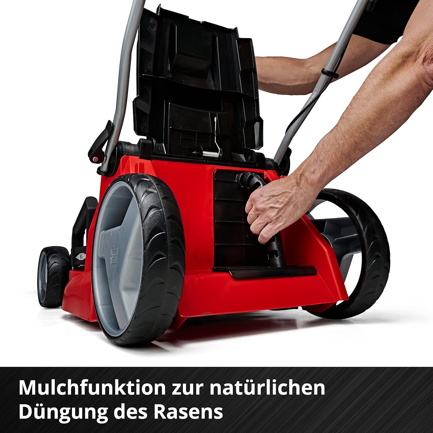 Einhell Akku-Rasenmäher GE-CM 43 Li M Kit Power X-Change (36V, 43 cm Schnittbreite, bis 600 m², Brushless, Mulch-Kit, 63L Fangkorb, 25-75 mm Schnitthöhe, inkl. 2x 4,0Ah + 2x Ladegerät) – Bild 17