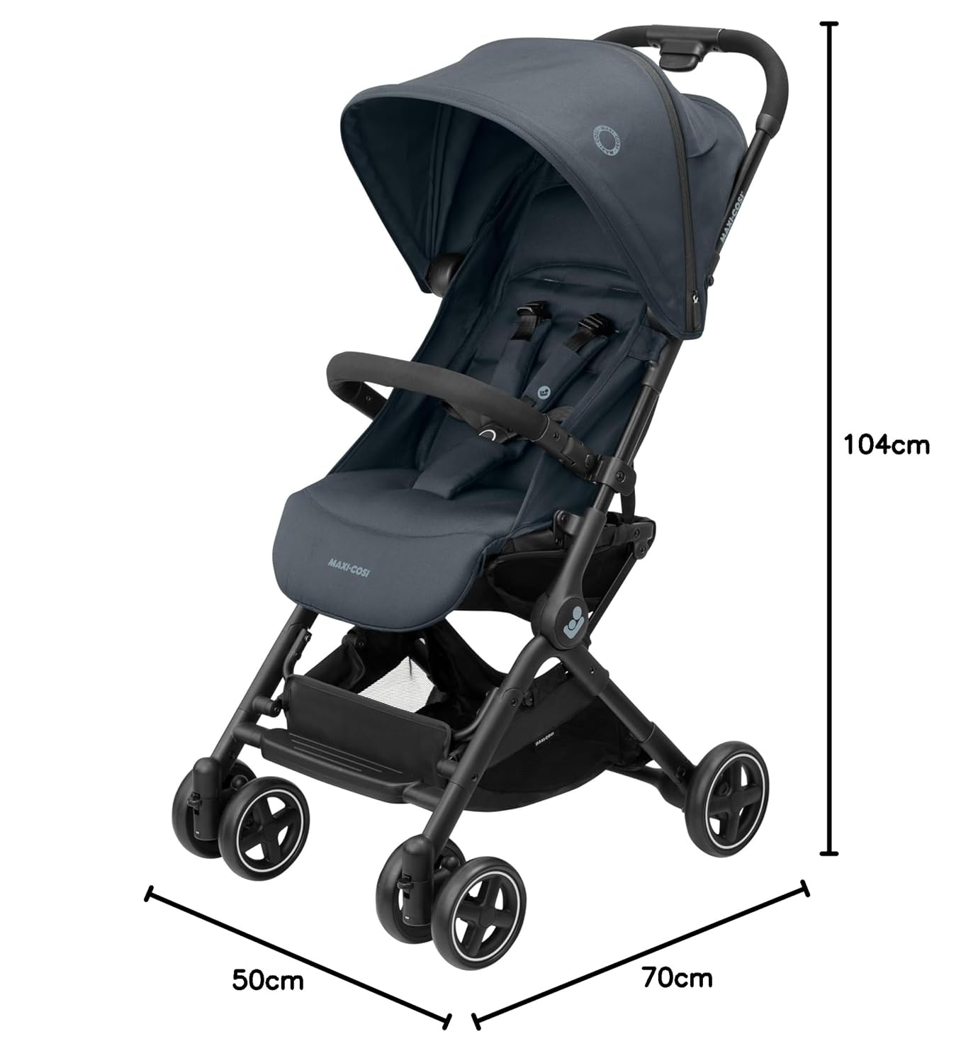 Maxi-Cosi Lara2 Baby Kinderwagen, 0–4 Jahre, 0–22 kg, federleichter, kompakter Buggy, 3 Liegepositionen, flache Liegeposition, klein zusammenklappbar, Schultergurt, Essential Graphite – Bild 16