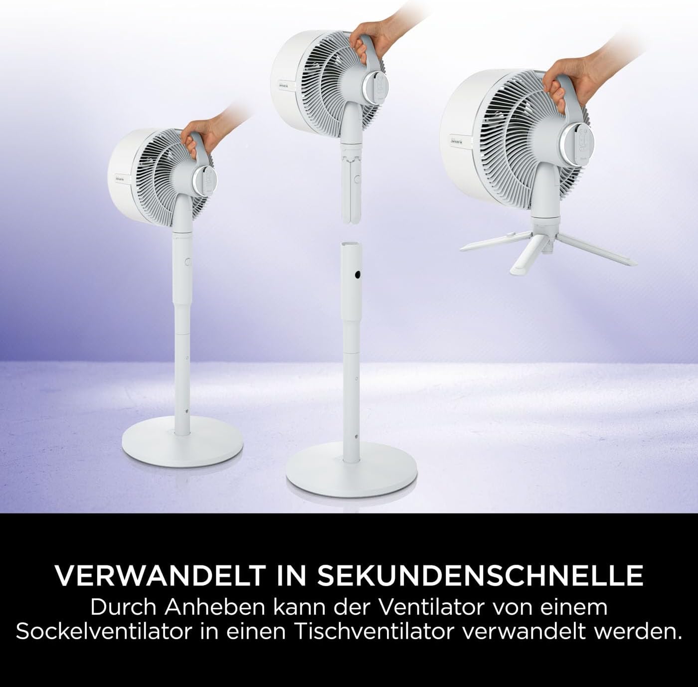 Shark FlexBreeze Ventilator Leise, Hybrid Ventilator Kabelgebunden & Kabellos, Tragbar, für Innen- und Außenbereich, UV- & Wasserbeständig, Ultraleistungsstark, Ultraleise, Weiß FA220EU – Bild 6