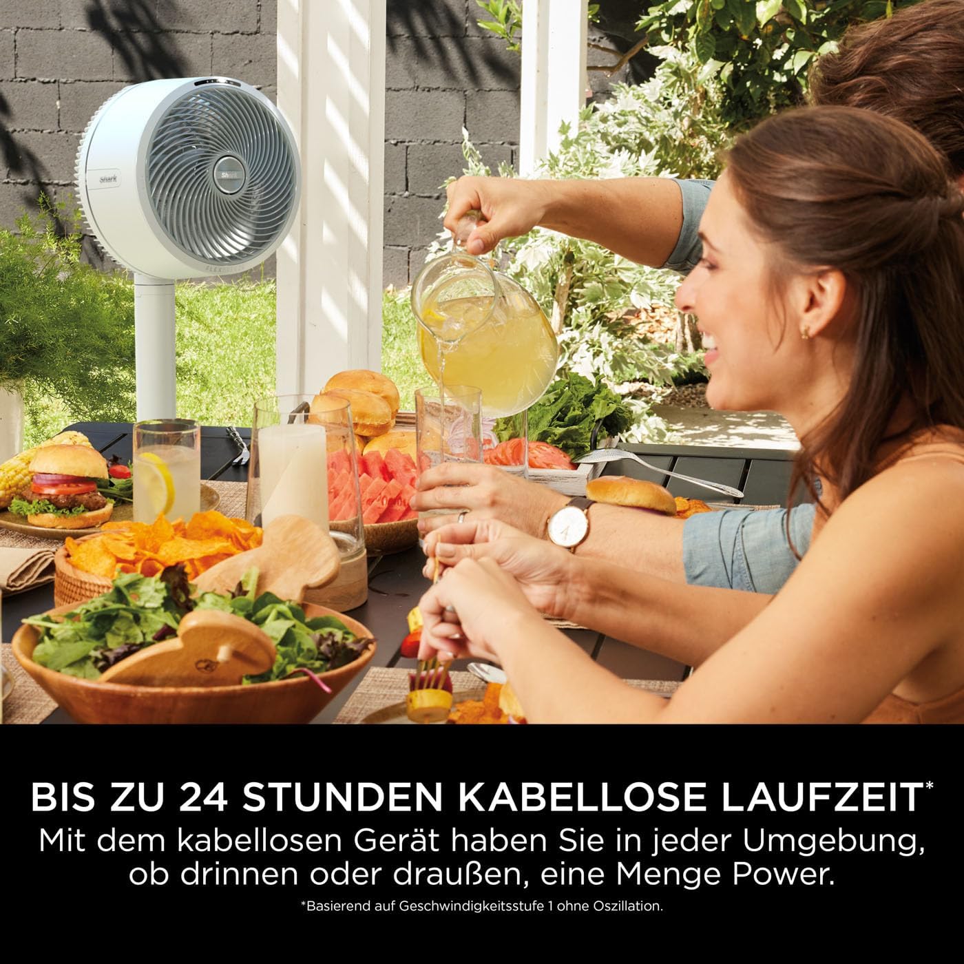 Shark FlexBreeze Ventilator Leise, Hybrid Ventilator Kabelgebunden & Kabellos, Tragbar, für Innen- und Außenbereich, UV- & Wasserbeständig, Ultraleistungsstark, Ultraleise, Weiß FA220EU – Bild 4