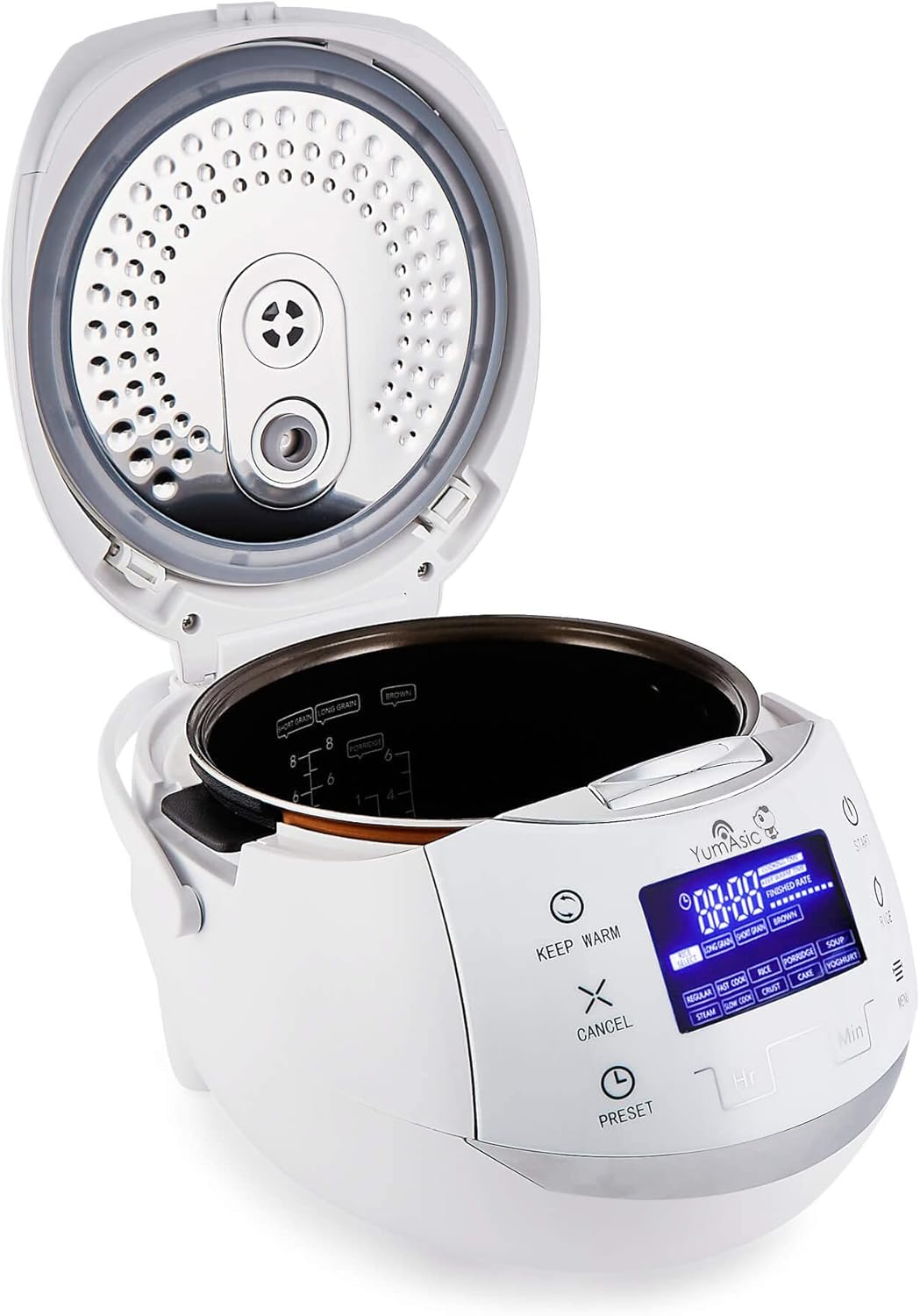 Yum Asia Sakura Reiskocher mit Keramikschale und Advanced Fuzzy Logic (8 Tassen, 1,5 Liter), 6 Reiskochfunktionen, 6 Multikocherfunktionen, Motouch LED-Display, 220-240V EU (schwarz und silber) – Bild 13