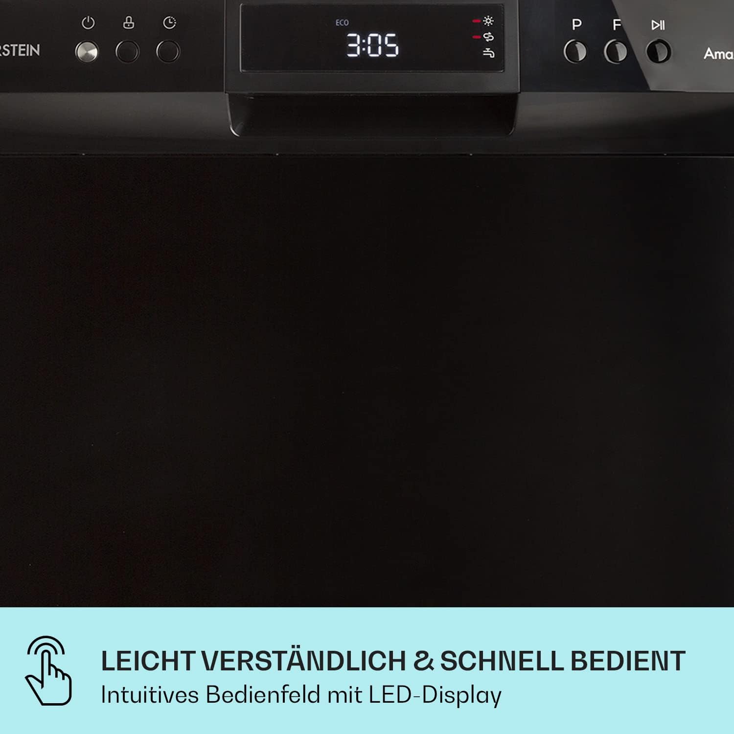 Klarstein ia 8 - Spülmaschine, Geschirrspüler, Freistehend, Teilintegriert, F, 55 cm breit, 8 Maßgedecke, 6 Programme, Aquastop, silber – Bild 20