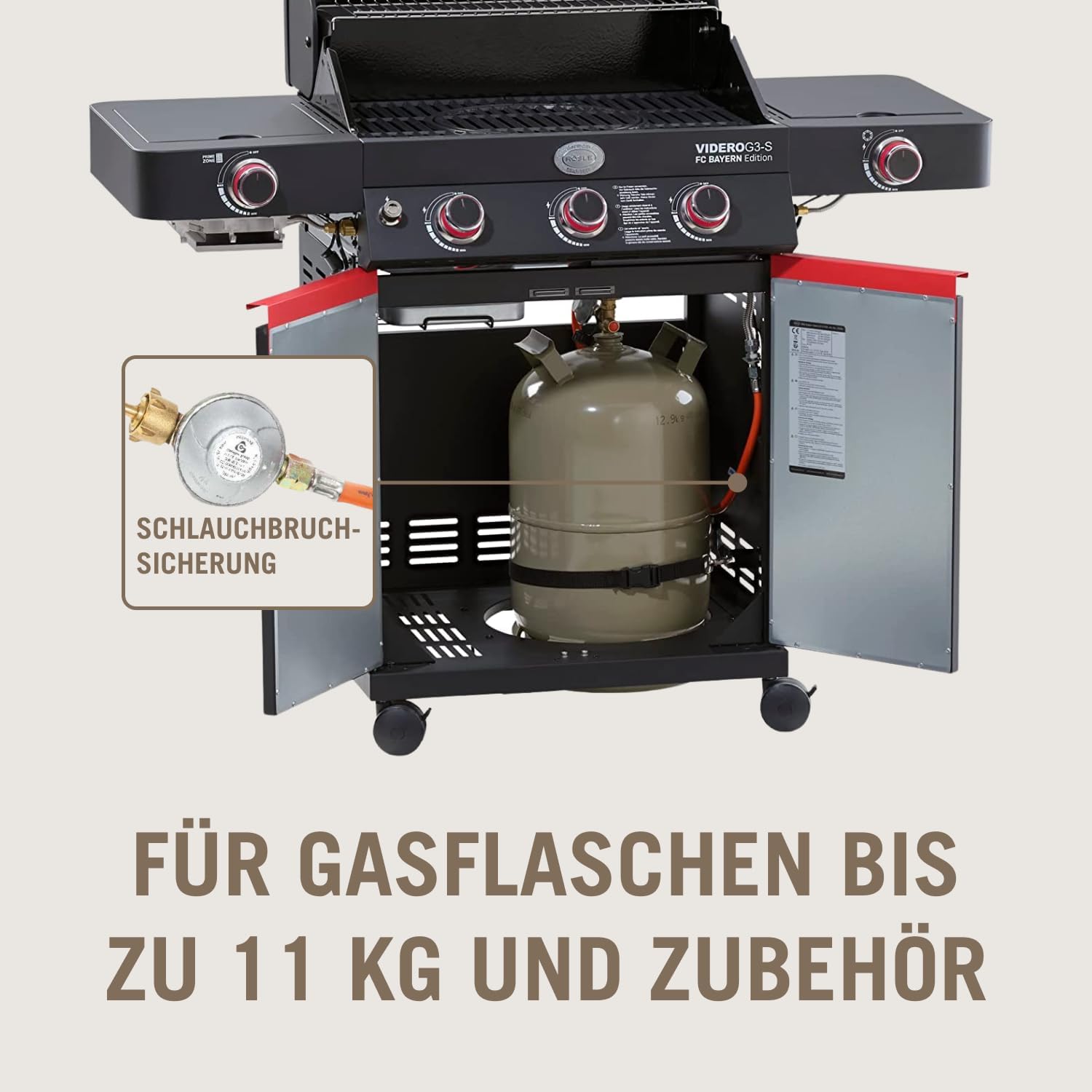 RÖSLE Elektrogrill BBQ-Portable Videro E2-P, tragbarer Tischgrill mit 2 Brennern, Warmhalterost und Deckel mit Glaseinsatz, pulverbeschichteter Stahl, schwarz/silbern – Bild 60