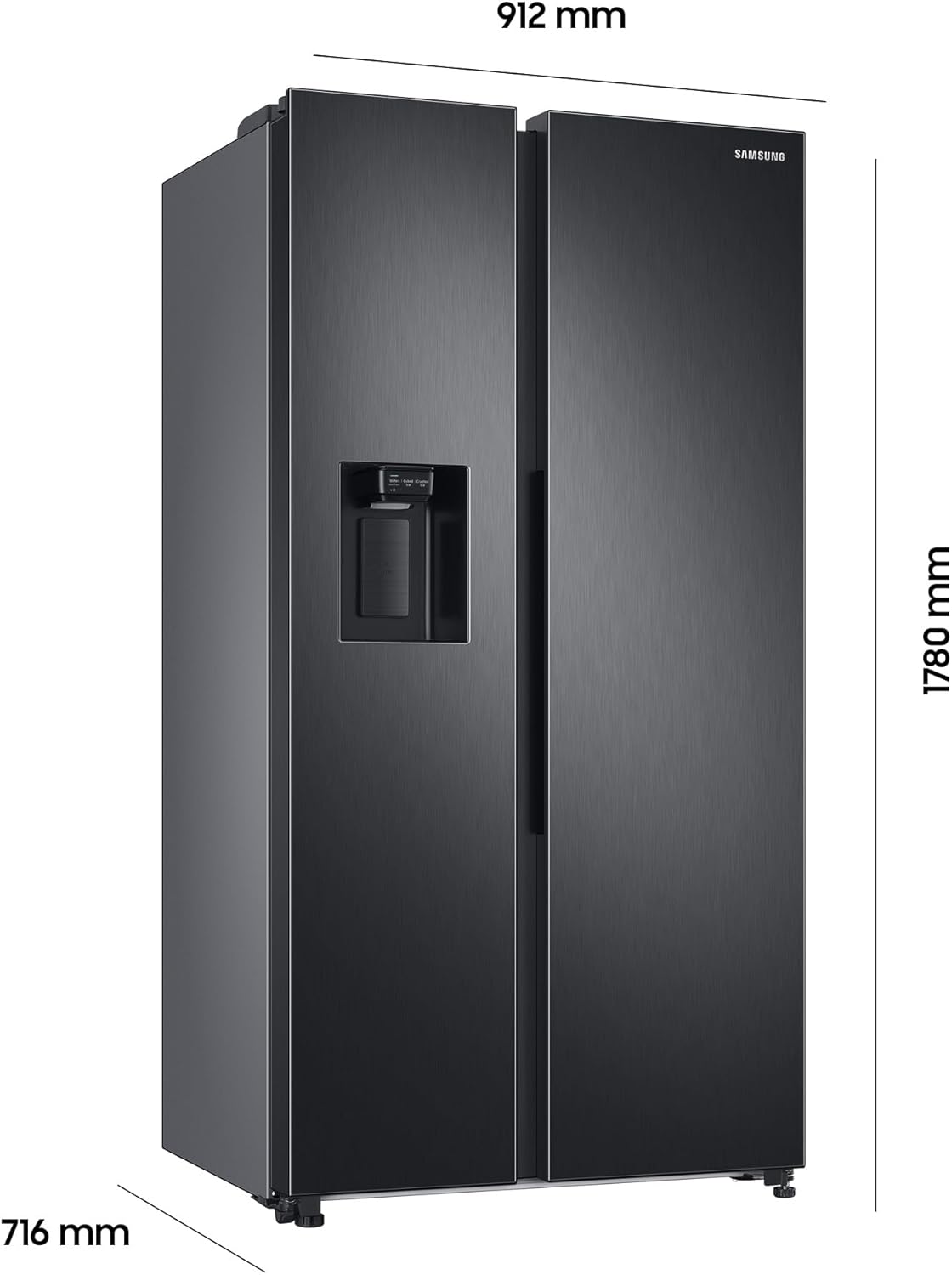 Samsung Side-by-Side-Kühlschrank mit Gefrierfach, 178 cm, 635 l, AI Energy Mode, Wasser- und Eisspender, No Frost+, Premium Black Steel, RS6GA854CB1/EG – Bild 12