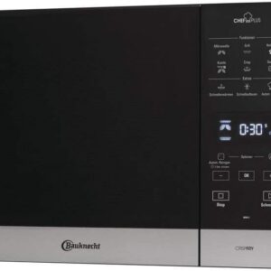 Bauknecht MW 49 SL Freistehender Mikrowellen Backofen/ Mikrowelle 800 Watt/ Quarz-Grill 900 Watt/ Heißluft 1700 Watt/ Dampfgarfunktion inkl. Dampfgarbehälter